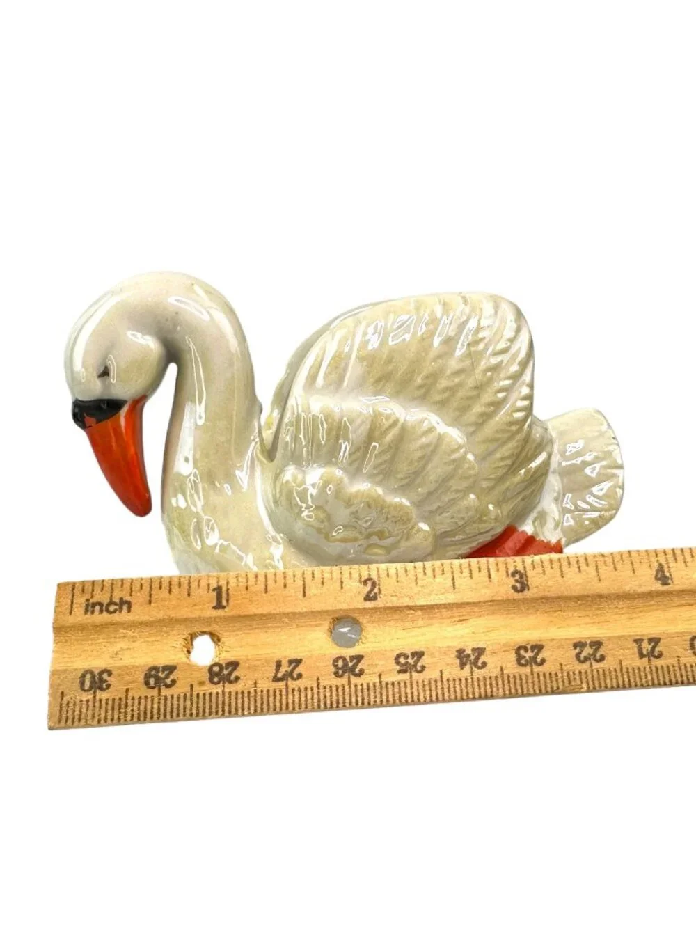Vintage Irridescent Glaze Swan Planter/Trinket Holder Japan EUC